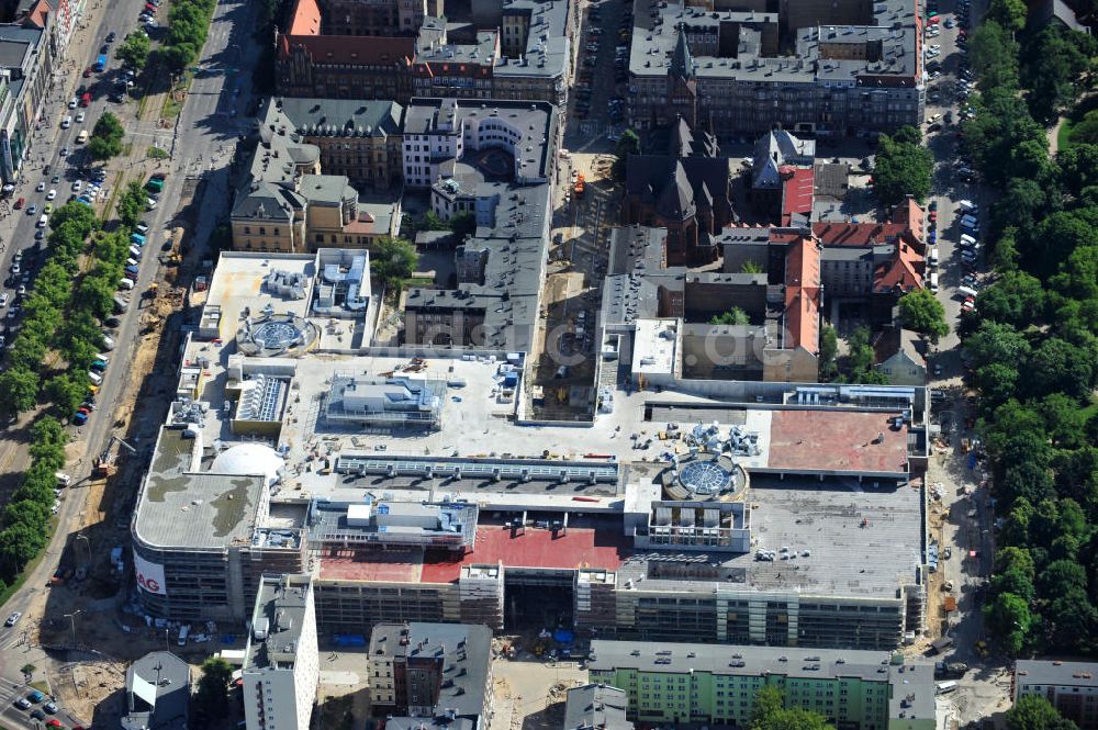 Luftbild Stettin / Szczecin - Blick auf die Baustelle vom Neubau des Einkaufszentrums Galeria Kaskada in Stettin / Szczecin durch die STRABAG AG und das ECE Projektmanagement