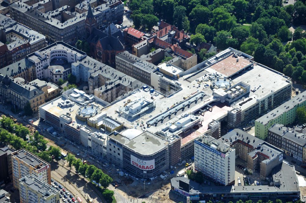 Stettin / Szczecin von oben - Blick auf die Baustelle vom Neubau des Einkaufszentrums Galeria Kaskada in Stettin / Szczecin durch die STRABAG AG und das ECE Projektmanagement