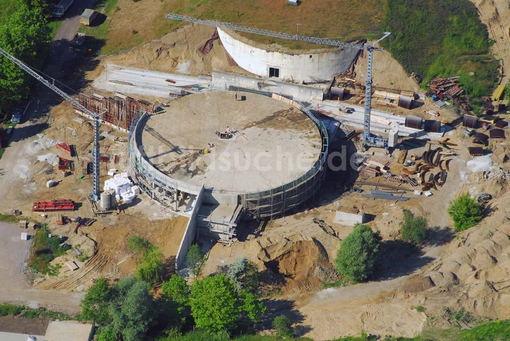 Luftbild Bitterfeld - Blick auf die Baustelle Wasserzentrum Bitterfeld