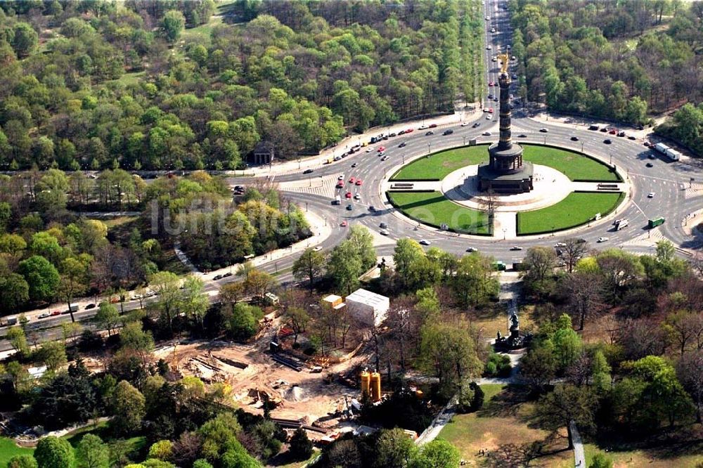 Berlin von oben - Blick auf Baustelle zum Neubau des Bundespräsidialamtes am Spreeweg 1 im Berliner Tiergarten