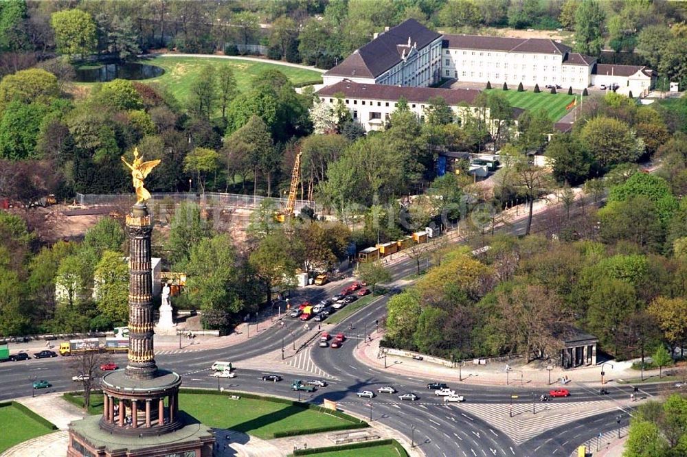 Berlin von oben - Blick auf Baustelle zum Neubau des Bundespräsidialamtes am Spreeweg 1 im Berliner Tiergarten