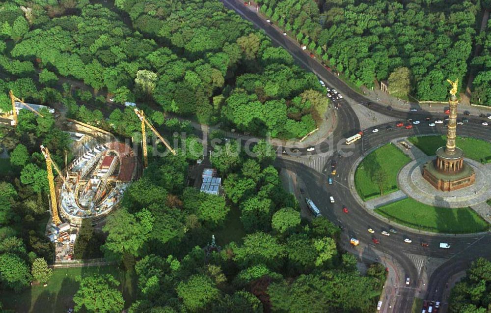 Berlin von oben - Blick auf Baustelle zum Neubau des Bundespräsidialamtes am Spreeweg 1 im Berliner Tiergarten