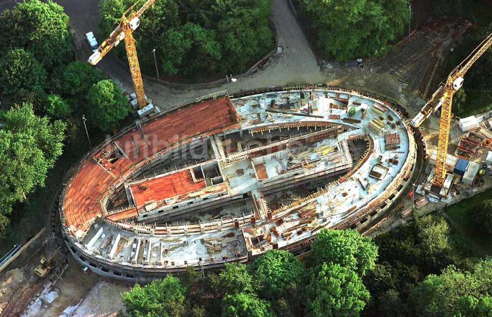 Luftaufnahme Berlin - Blick auf Baustelle zum Neubau des Bundespräsidialamtes am Spreeweg 1 im Berliner Tiergarten