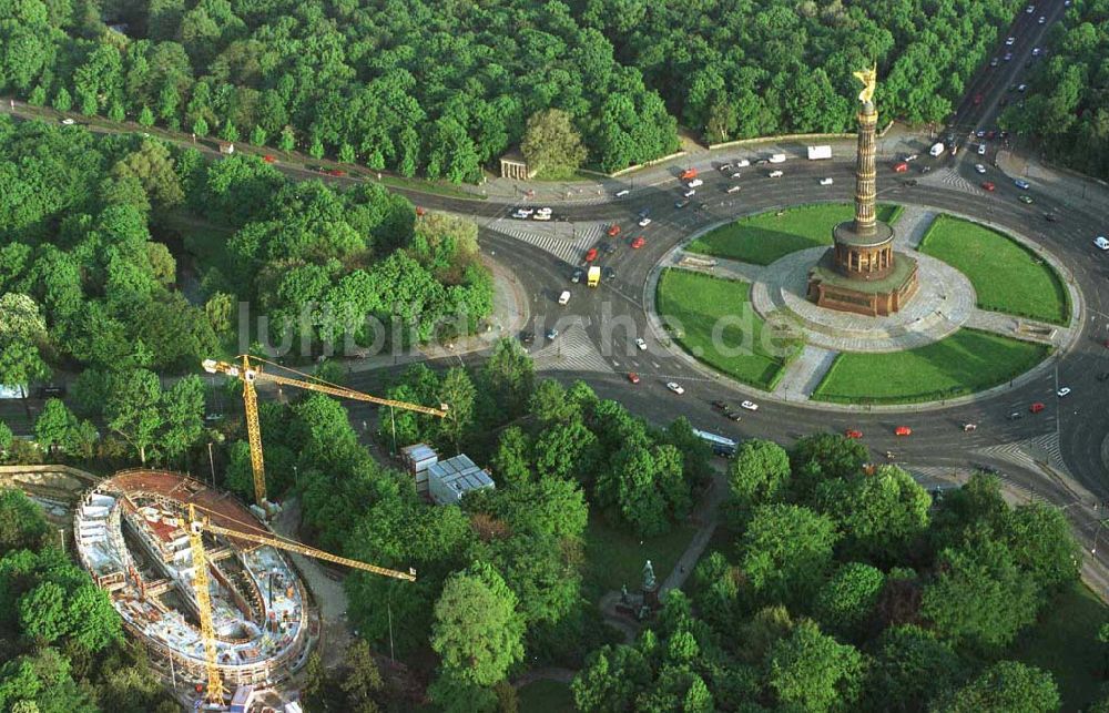 Berlin von oben - Blick auf Baustelle zum Neubau des Bundespräsidialamtes am Spreeweg 1 im Berliner Tiergarten