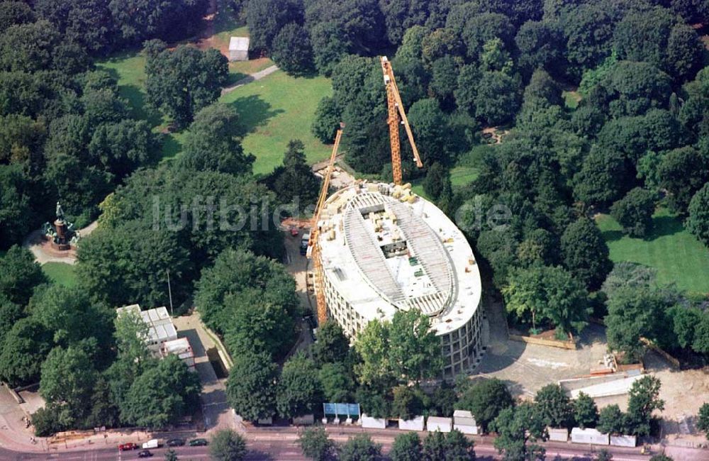 Berlin von oben - Blick auf Baustelle zum Neubau des Bundespräsidialamtes am Spreeweg 1 im Berliner Tiergarten