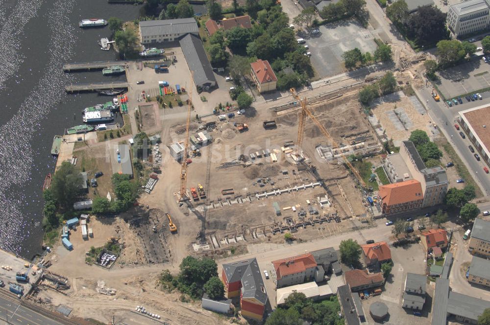 Potsdam aus der Vogelperspektive: Blick auf die Baustelle zur neuen Feuer- und Rettungswache Potsdam