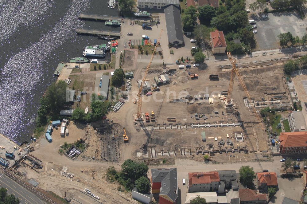 Luftbild Potsdam - Blick auf die Baustelle zur neuen Feuer- und Rettungswache Potsdam