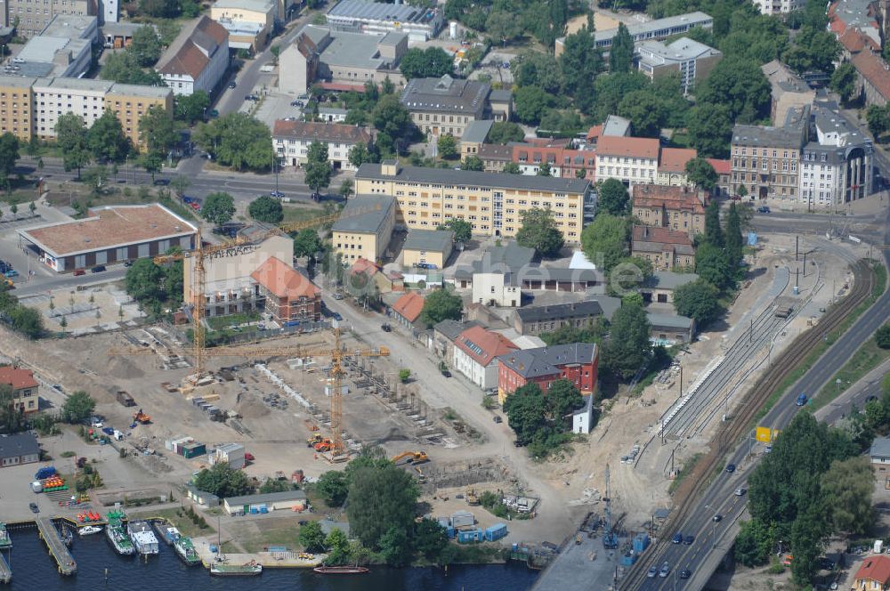 Luftaufnahme Potsdam - Blick auf die Baustelle zur neuen Feuer- und Rettungswache Potsdam