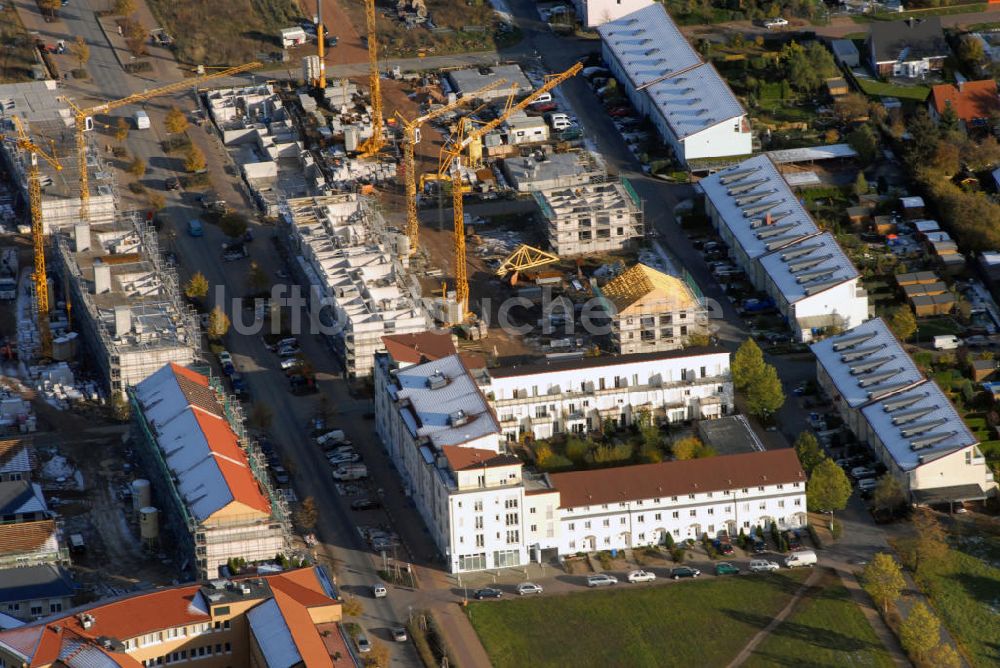 Hoppegarten von oben - Blick auf die Baustelle zur Siedlungserweiterung im Ortsteil Hönow von Hoppegarten