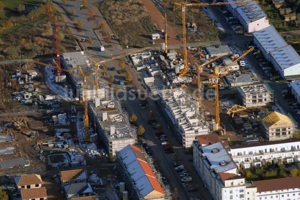 Hoppegarten aus der Vogelperspektive: Blick auf die Baustelle zur Siedlungserweiterung im Ortsteil Hönow von Hoppegarten