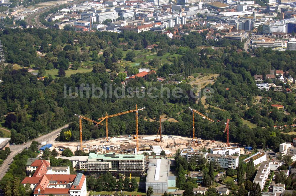 Stuttgart aus der Vogelperspektive: Blick über die Baustelle am Killesberg auf Stuttgart-Feuerbach