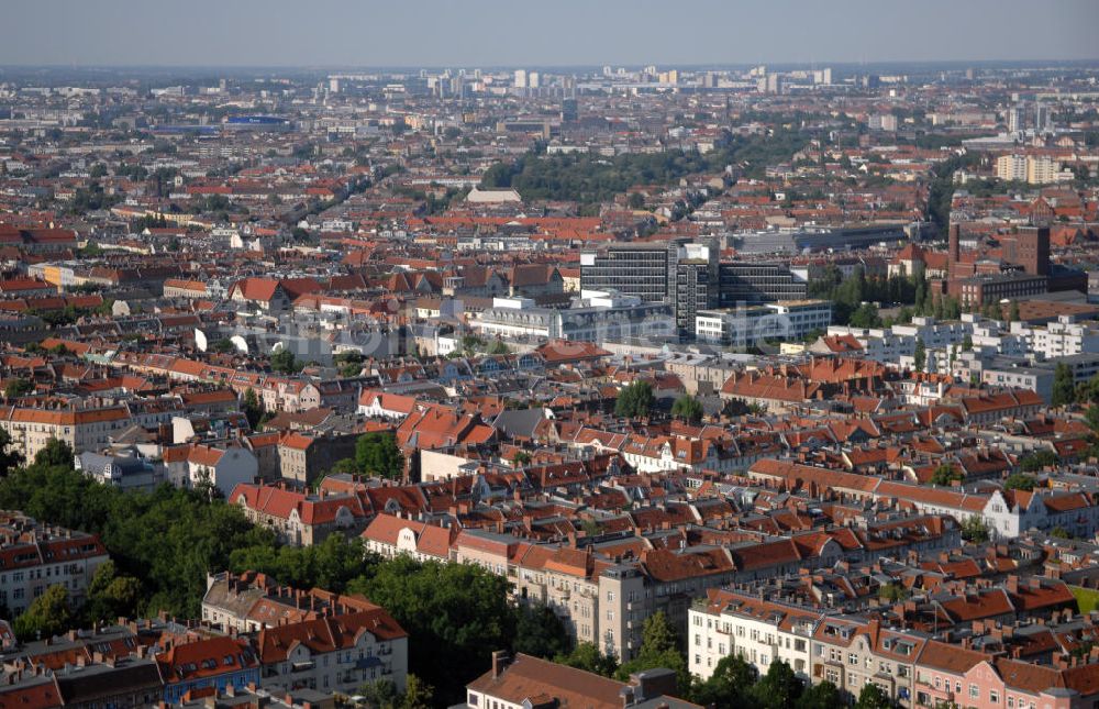 Luftbild Berlin - Blick über Berlin Mitte und Friedrichshain