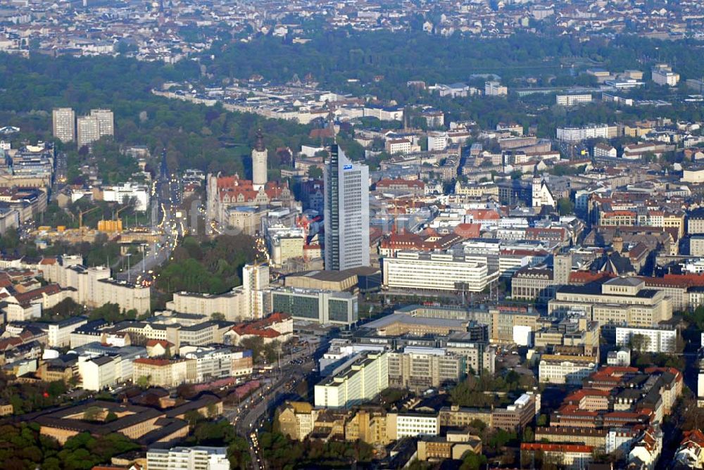 Leipzig von oben - Blick über die die Leipziger Innenstadt von Osten aus