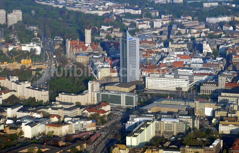 Luftbild Leipzig - Blick über die die Leipziger Innenstadt von Osten aus