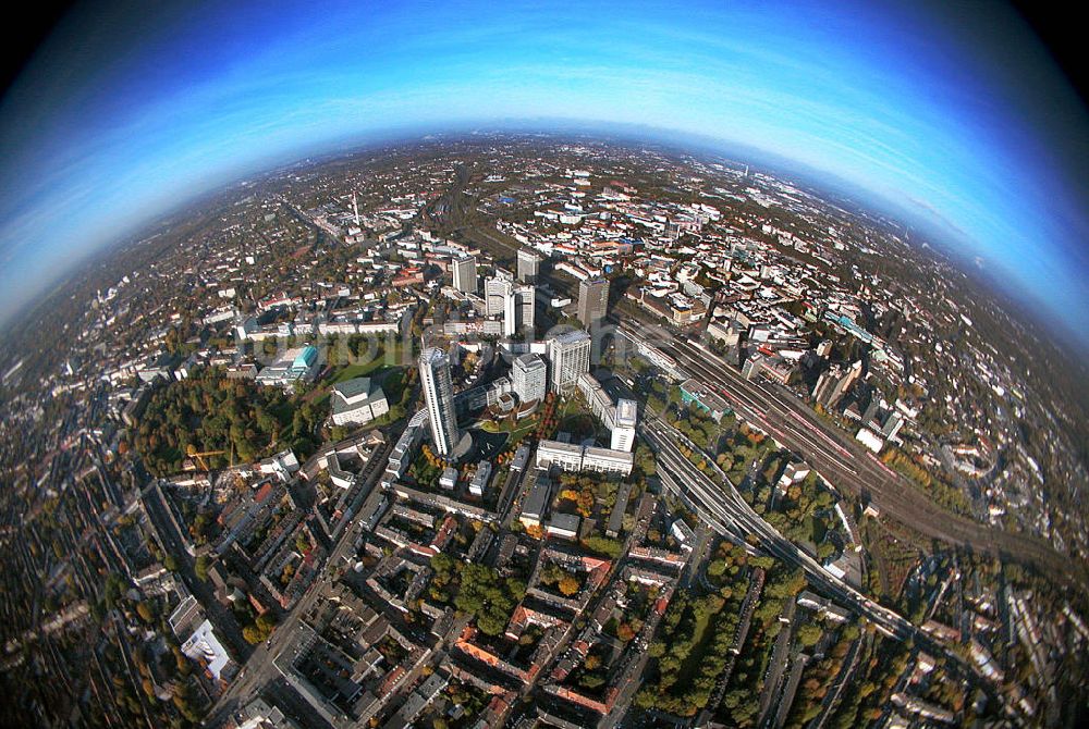 Essen aus der Vogelperspektive: Blick über die Innenstadt von Essen