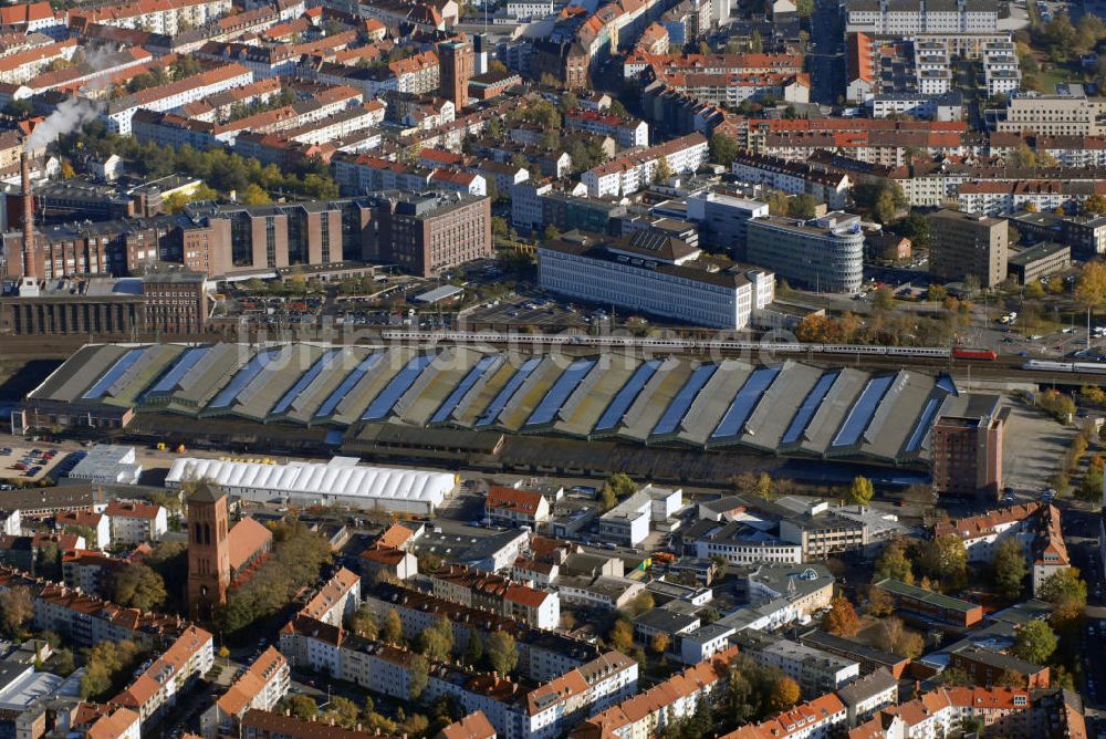 Luftbild Hannover - Blick über den Stadtteil Hannover-Nordstadt und den alten Güterbahnhof