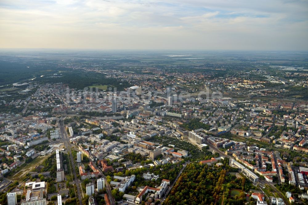 Leipzig von oben - Blick über das Stadtzentrum Leipzig im Bundesland Sachsen