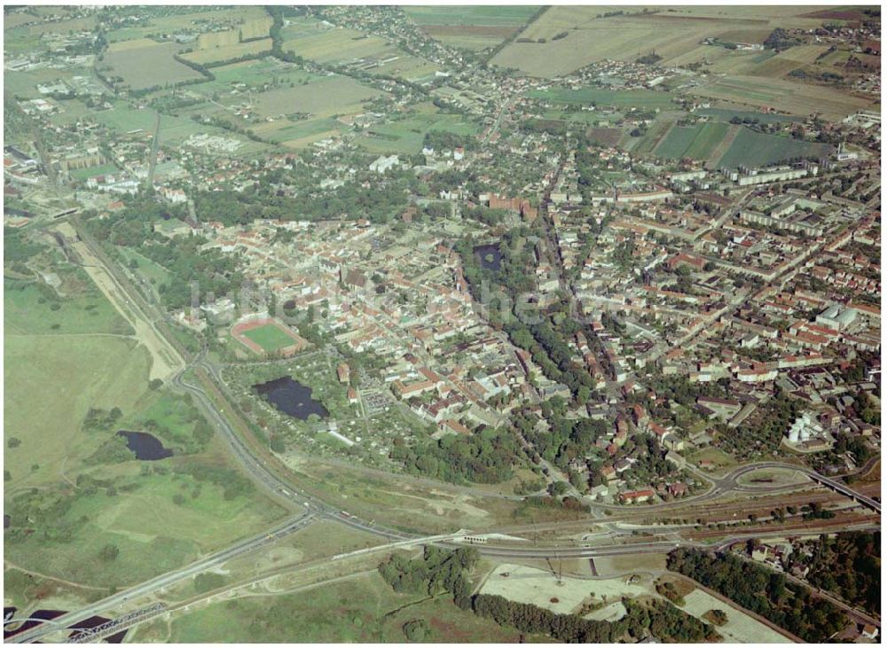 Wittenberg aus der Vogelperspektive: Blick über Wittenberg