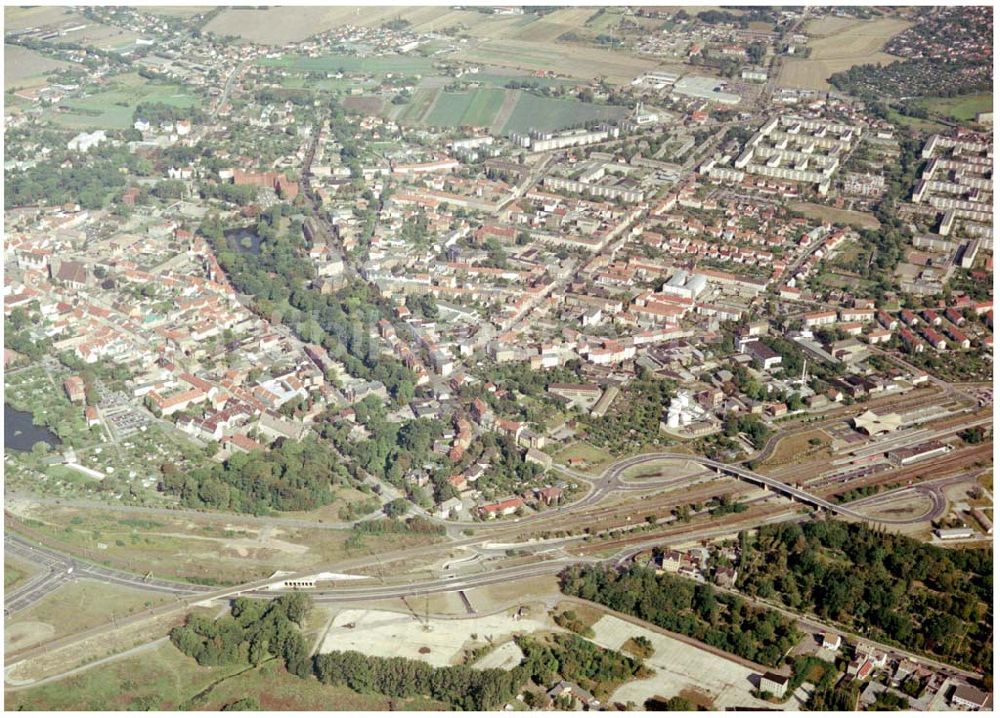 Wittenberg aus der Vogelperspektive: Blick über Wittenberg