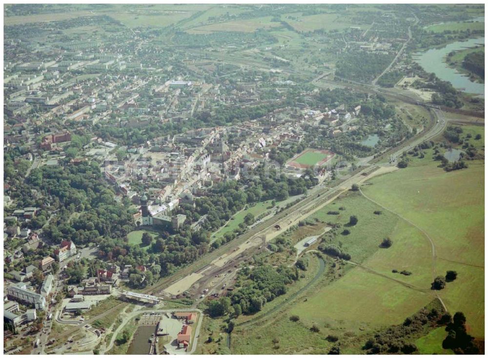 Wittenberg aus der Vogelperspektive: Blick über Wittenberg