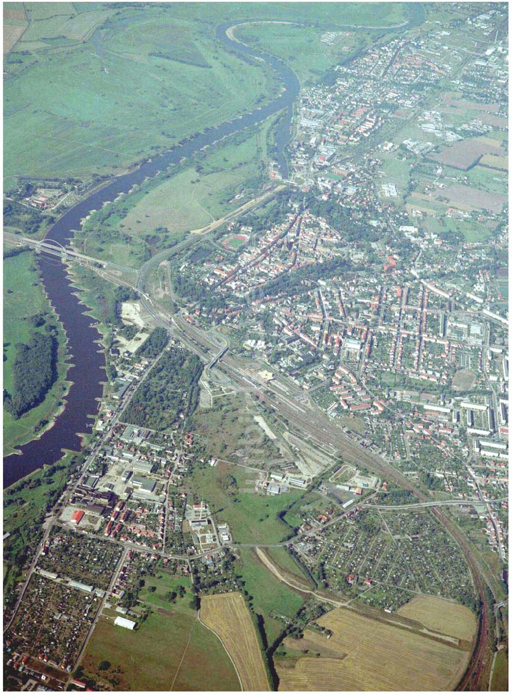 Wittenberg aus der Vogelperspektive: Blick über Wittenberg