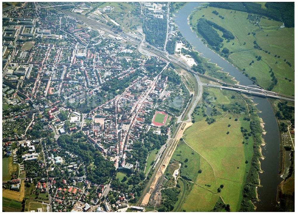 Wittenberg aus der Vogelperspektive: Blick über Wittenberg