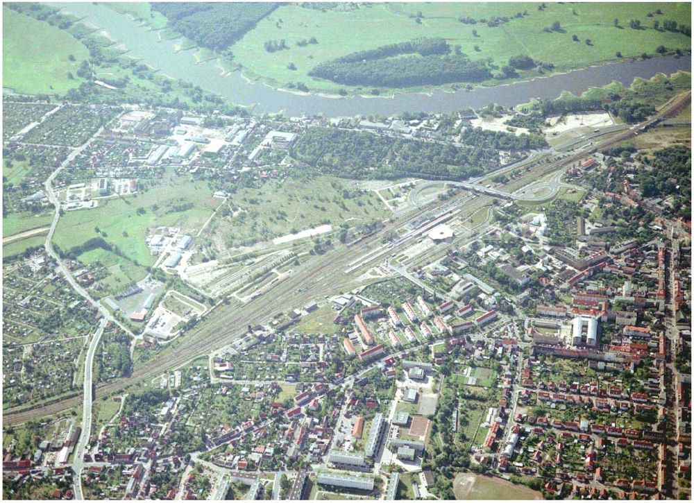 Wittenberg aus der Vogelperspektive: Blick über Wittenberg