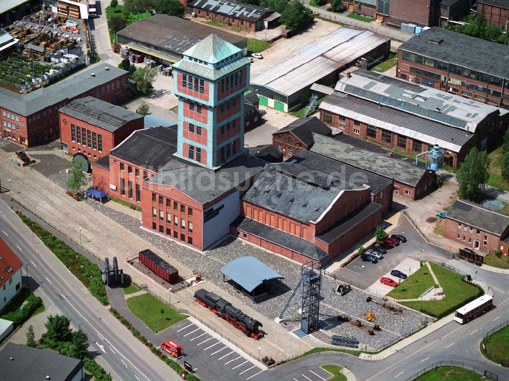 Luftbild Oelsnitz - Blick auf das Bergbaumuseum Oelsnitz/Erzgebirge