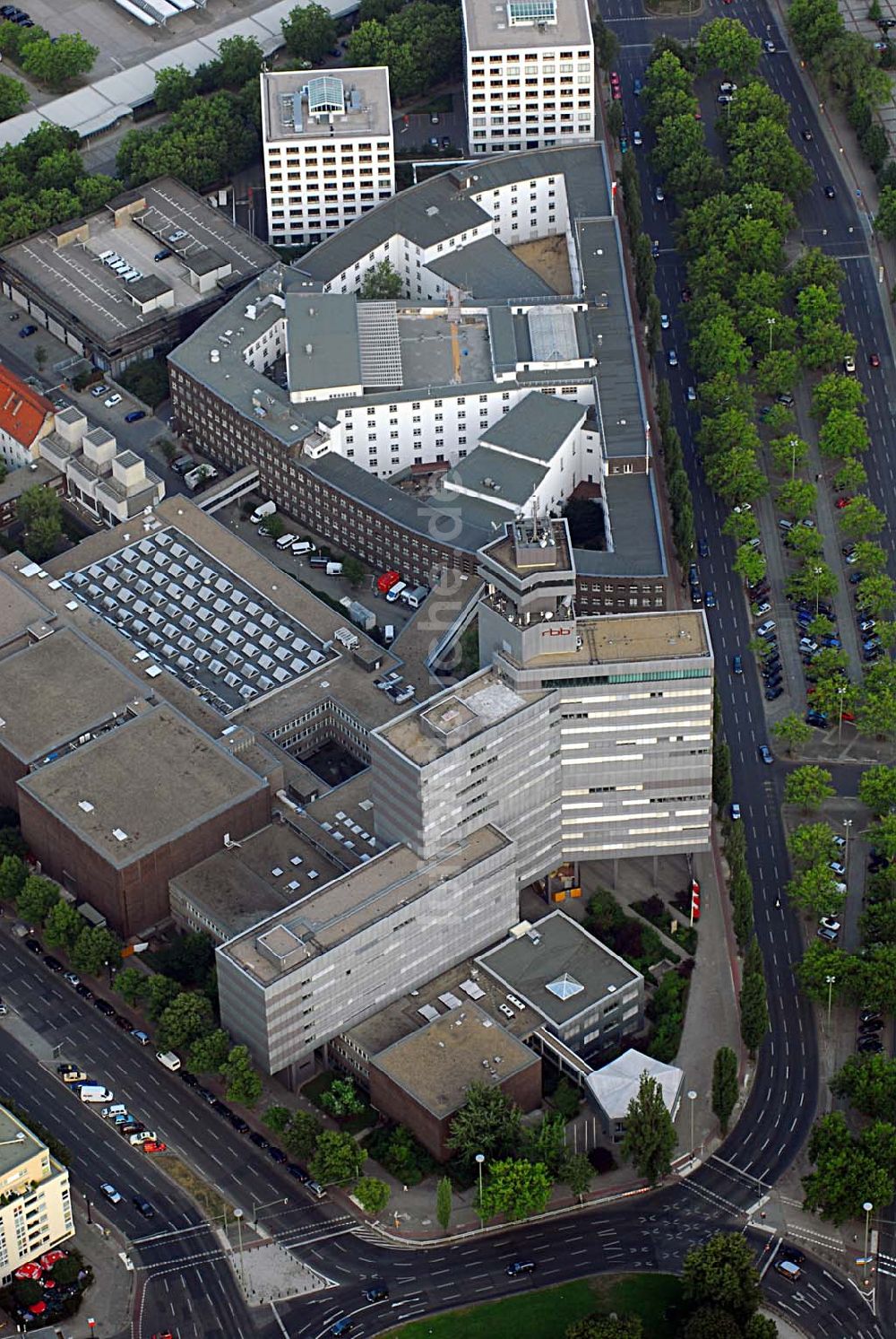 Berlin von oben - Blick auf die Berliner Niederlassung des defizitären Rundfunksenders RBB