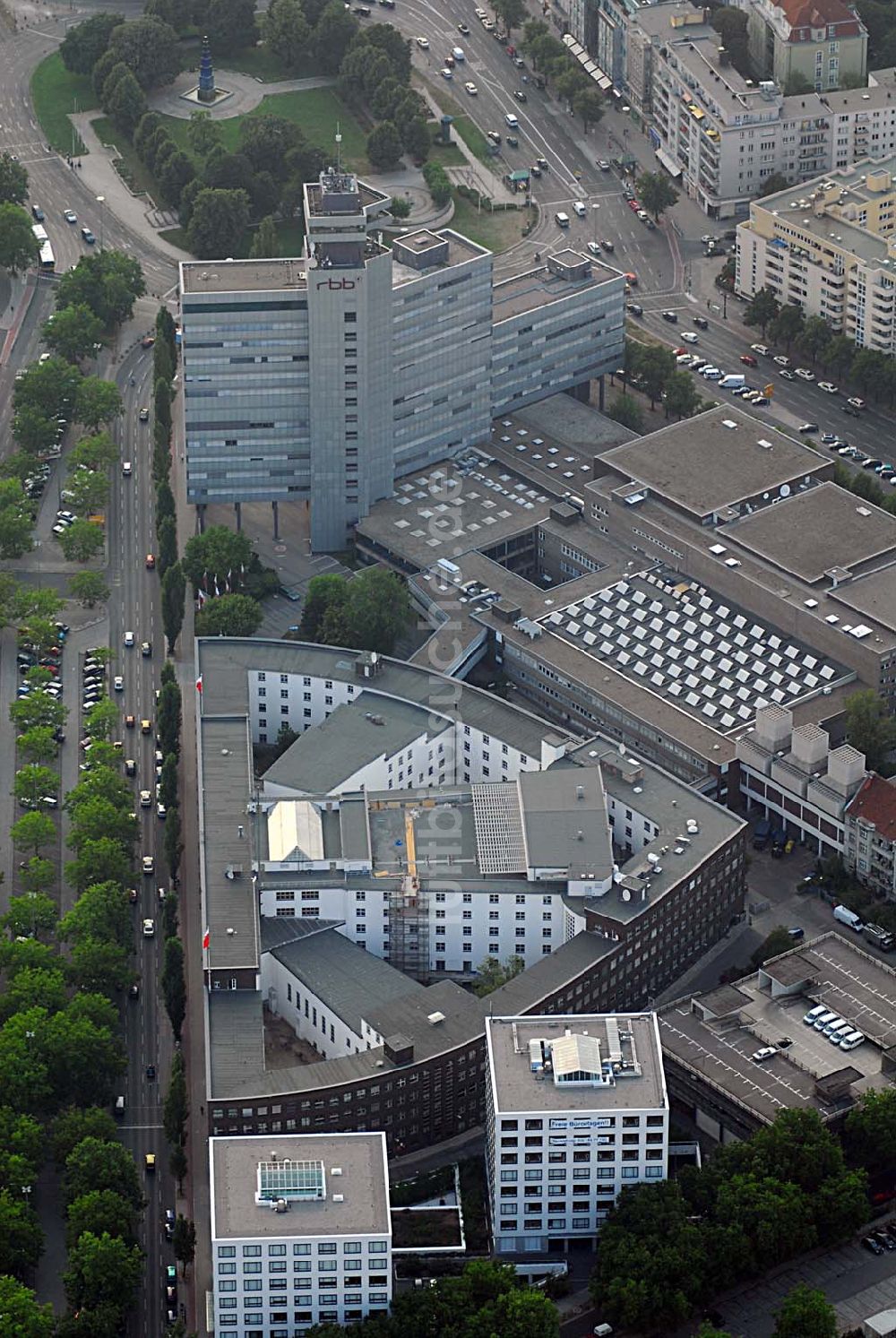 Luftaufnahme Berlin - Blick auf die Berliner Niederlassung des defizitären Rundfunksenders RBB