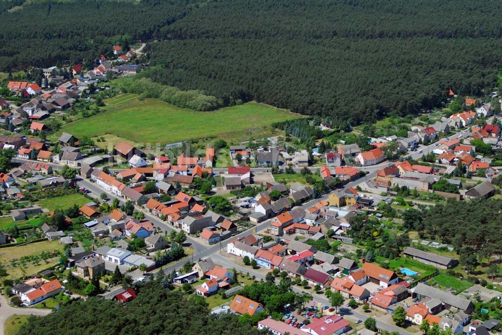 Luftbild Brück - Blick auf Brück OT Rottstock