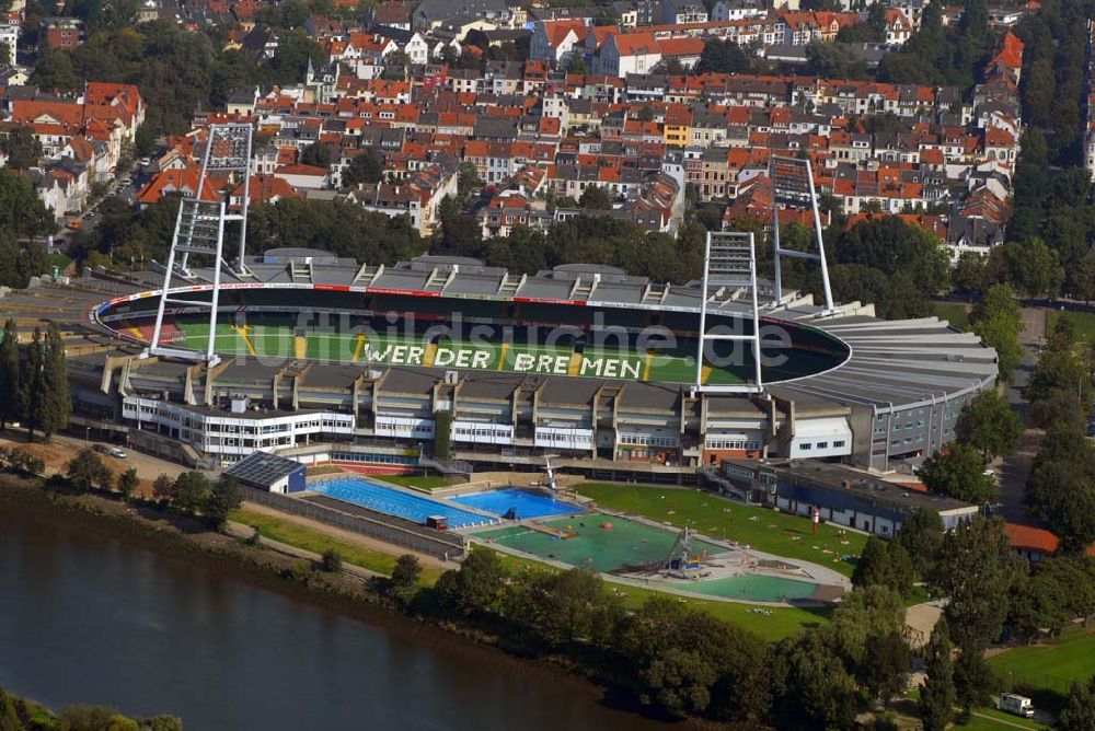 Bremen aus der Vogelperspektive: Blick auf das Bremer Weserstadion