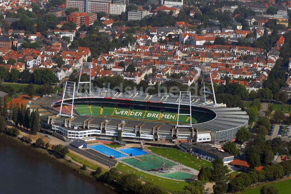 Luftaufnahme Bremen - Blick auf das Bremer Weserstadion