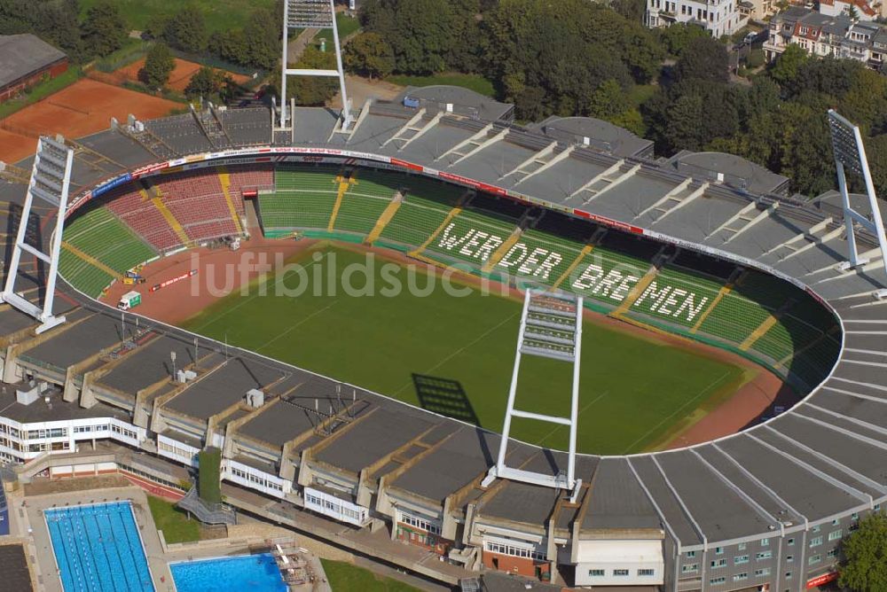 Luftaufnahme Bremen - Blick auf das Bremer Weserstadion