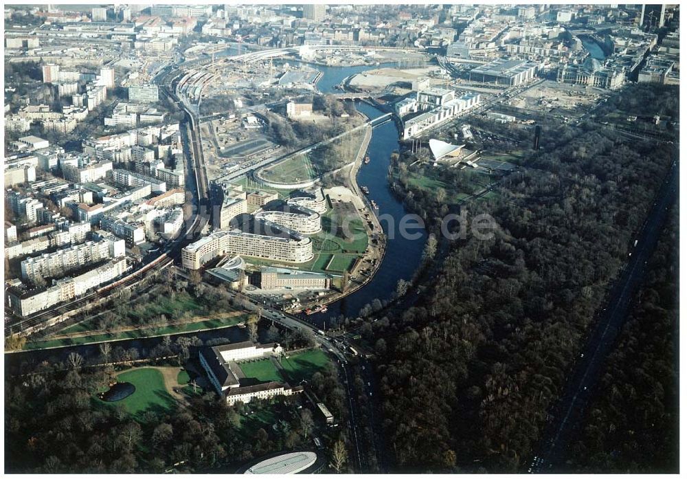 Luftbild Berlin - Tiergarten - Blick auf das Bundespräsidialamt mit dem Schloß Bellevue im Tiergarten