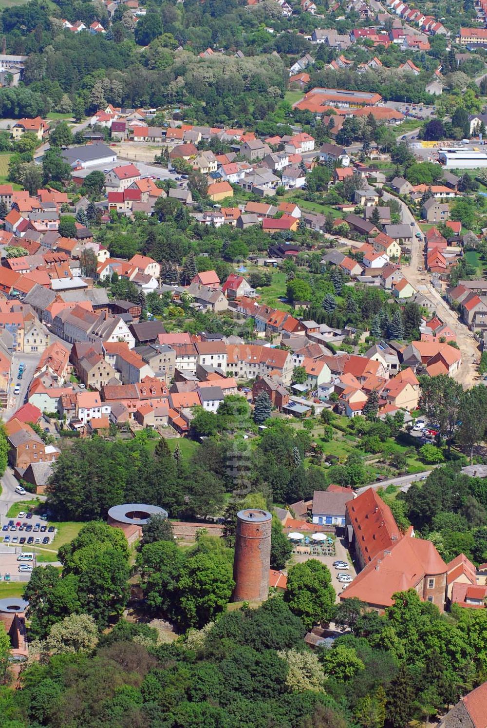 Luftaufnahme Belzig - Blick auf die Burg Eisenhardt in Belzig