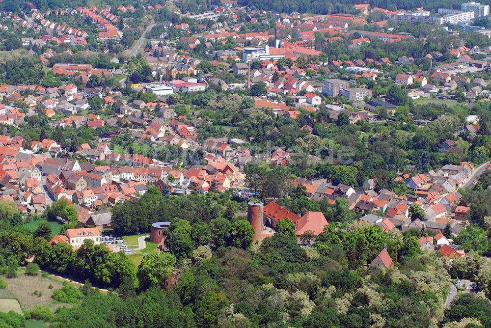 Luftaufnahme Belzig - Blick auf die Burg Eisenhardt in Belzig