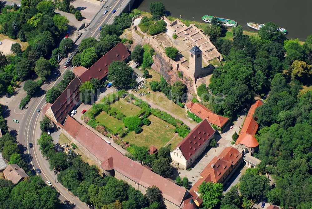 Luftbild Halle/Saale - Blick auf die Burg Giebichenstein in Halle