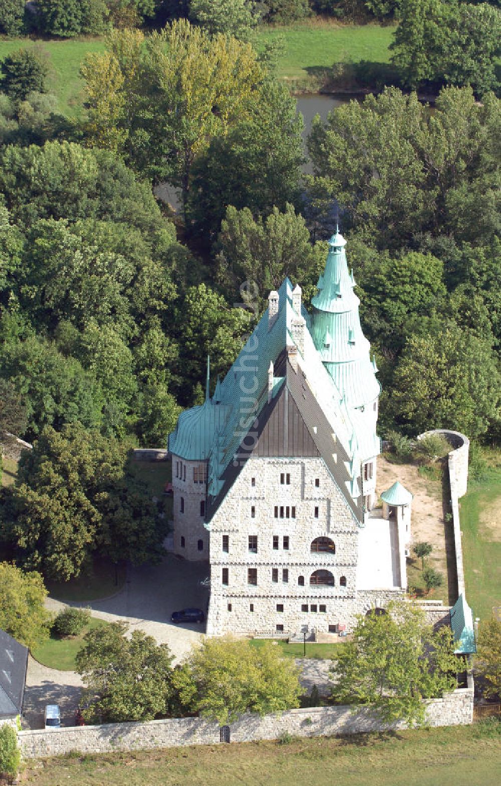 Ohrdruf von oben - Blick auf die Burg Ohrdruf in Thüringen