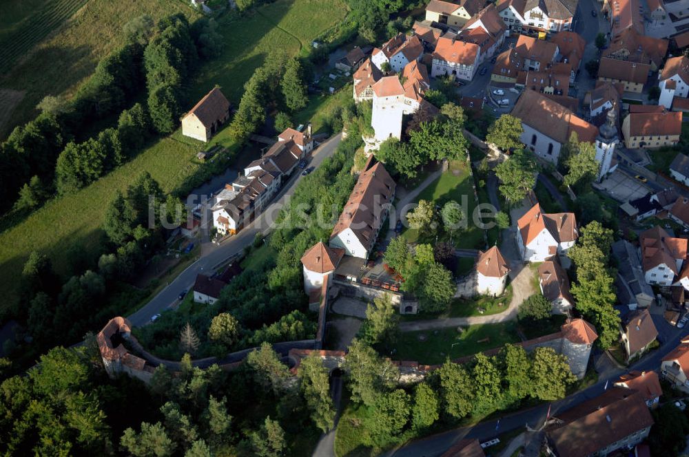 Neuhaus an der Prignitz von oben - Blick auf Burg Veldenstein in Neuhaus an der Pegnitz