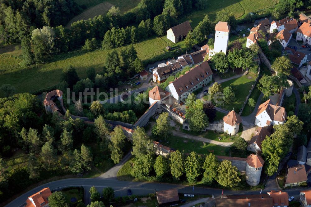 Neuhaus an der Prignitz aus der Vogelperspektive: Blick auf Burg Veldenstein in Neuhaus an der Pegnitz