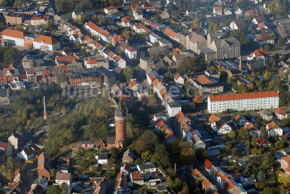 Luftaufnahme - Blick auf Burg und den Wasserturm