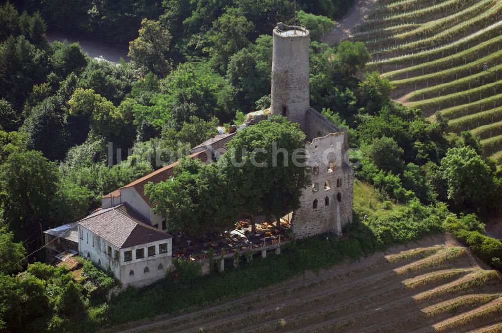 Weinheim von oben - Blick auf die Burg Windeck in Weinheim