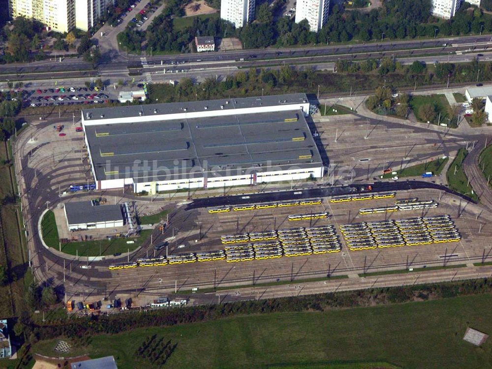 Luftbild Berlin-Marzahn - Blick auf das BVG-Tramdepot Marzahn