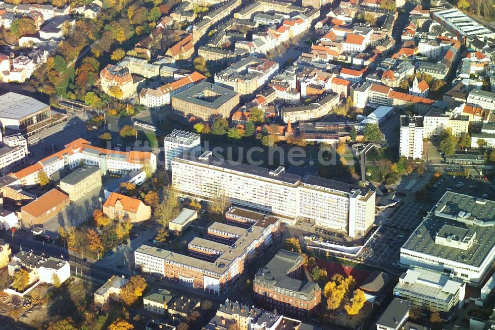 Cottbus von oben - Blick auf die CITY-GALERIE der ECE-Projektmanagement GmbH Hambur