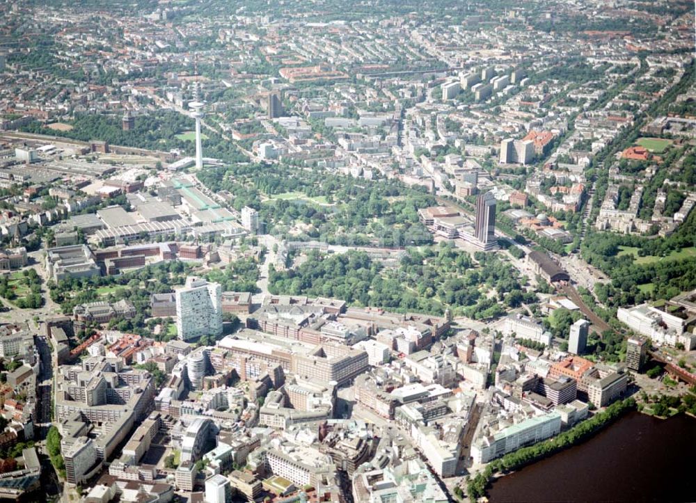 Luftbild Hamburg - Blick auf den Citybereich an der Binnenalster in Hamburg.