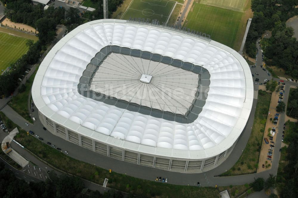 Frankfurt am Main aus der Vogelperspektive: Blick auf die Commerzbank Arena (ehemals Waldstadion) in Frankfurt / Main