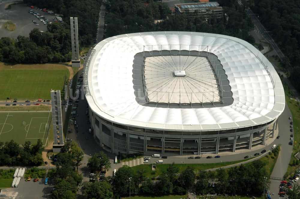 Frankfurt am Main aus der Vogelperspektive: Blick auf die Commerzbank Arena (ehemals Waldstadion) in Frankfurt / Main