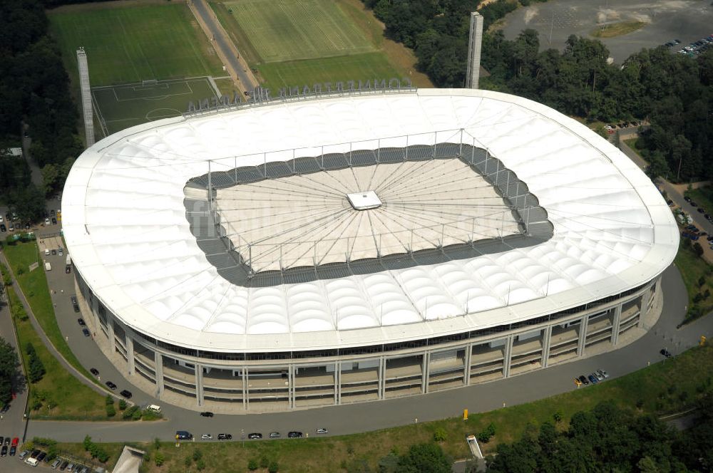 Frankfurt am Main aus der Vogelperspektive: Blick auf die Commerzbank Arena (ehemals Waldstadion) in Frankfurt / Main