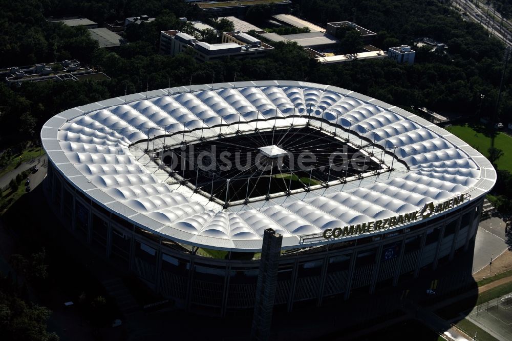 Frankfurt am Main aus der Vogelperspektive: Blick auf die Commerzbank-Arena in Frankfurt am Main